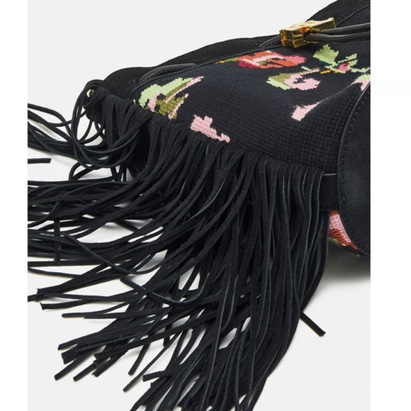 LAUREN RALPH LAUREN Needlepoint Medium Andie Drawstring Bag - Picture 6 of 8